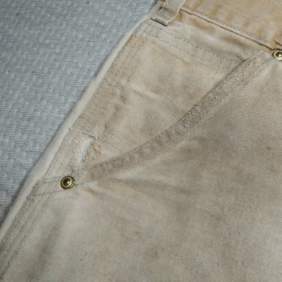 Vintage Carhartt Jean's Work Worn Union Made In USA Sz 42 Double Knee - Picture 5 of 14